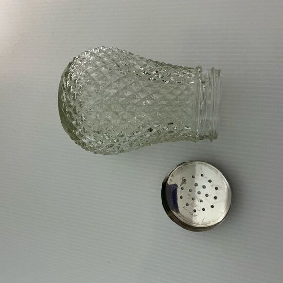 Vintage Glass Sugar Shaker Diamond Point Dispenser 4.5” - Picture 6 of 6